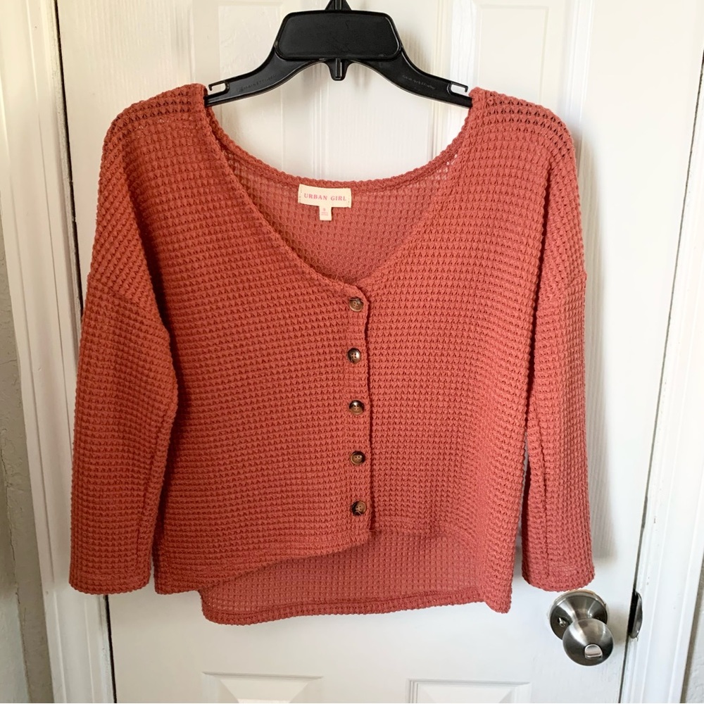 Cropped Sweater 3/4 Sleeve
